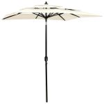 Umbrelă de soare 3 niveluri, stâlp de aluminiu, nisipiu, 2x2 m GartenMobel Dekor