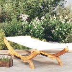 Pat de exterior, crem, 100x188,5x44 cm, lemn masiv curbat GartenMobel Dekor