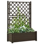 Jardinieră de grădină cu spalier, cafeniu, 100 x 43 x 142 cm PP GartenMobel Dekor