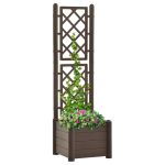 Jardinieră de grădină cu spalier, cafeniu, 43x43x142 cm, PP  GartenMobel Dekor