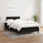 Pat box spring cu saltea, negru, 120x200 cm, textil GartenMobel Dekor