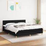 Pat box spring cu saltea, negru, 180x200 cm, catifea GartenMobel Dekor