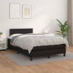 Pat box spring cu saltea, negru, 120x200 cm, piele ecologică GartenMobel Dekor