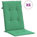 Perne scaun cu spătar înalt, 6 buc., verde, 120x50x3 cm, textil GartenMobel Dekor