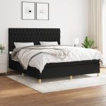 Pat box spring cu saltea, negru, 180x200 cm, catifea GartenMobel Dekor