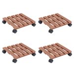 Cărucioare pentru plante, 4 buc., maro, 30x30x7,5 cm, WPC GartenMobel Dekor