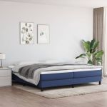 Pat box spring cu saltea, albastru, 200x200 cm, textil GartenMobel Dekor