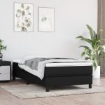 Pat box spring cu saltea, negru, 100x200 cm, textil GartenMobel Dekor