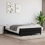 Pat box spring cu saltea, negru, 140x200 cm, textil GartenMobel Dekor