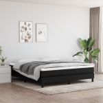 Pat box spring cu saltea, negru, 180x200 cm, catifea GartenMobel Dekor