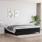Pat box spring cu saltea, negru, 200x200 cm, textil GartenMobel Dekor