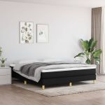 Pat box spring cu saltea, negru, 180x200 cm, catifea GartenMobel Dekor