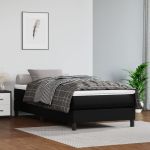 Pat box spring cu saltea, negru, 90x190 cm, piele ecologică GartenMobel Dekor