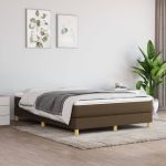 Pat continental cu saltea, maro închis, 140x200 cm, textil GartenMobel Dekor