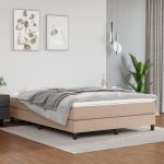 Pat box spring cu saltea, cappuccino, 140x190cm piele ecologică GartenMobel Dekor