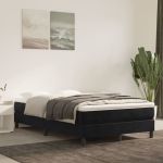 Pat box spring cu saltea, negru, 120x200 cm, catifea GartenMobel Dekor