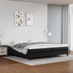 Pat box spring cu saltea, negru, 200x200 cm, piele ecologică GartenMobel Dekor