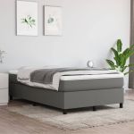 Pat box spring cu saltea, gri închis, 120x200 cm, textil GartenMobel Dekor