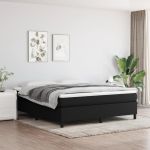 Pat box spring cu saltea, negru, 160x200 cm, textil GartenMobel Dekor