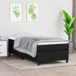 Pat box spring cu saltea, negru, 90x200 cm, textil GartenMobel Dekor
