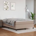 Pat box spring cu saltea, cappuccino, 140x190cm piele ecologică GartenMobel Dekor