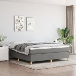 Pat continental cu saltea, gri închis, 160x200 cm, țesătură GartenMobel Dekor