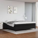 Pat box spring cu saltea, negru, 200x200 cm, piele ecologică GartenMobel Dekor
