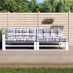 Perne de paleți, 5 buc., gri carouri, material textil GartenMobel Dekor
