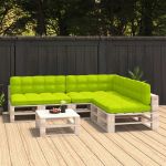 Perne pentru canapea din paleți, 7 buc, verde crud GartenMobel Dekor