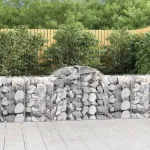 Coșuri gabion arcuite 3 buc, 200x50x80/100 cm, fier galvanizat GartenMobel Dekor