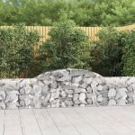 Coșuri gabion arcuite, 9 buc., 300x30x60/80 cm, fier galvanizat GartenMobel Dekor
