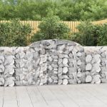 Coșuri gabion arcuite 15 buc, 300x30x100/120 cm fier galvanizat GartenMobel Dekor
