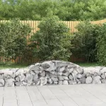 Coșuri gabion arcuite, 3 buc., 300x50x40/60 cm, fier galvanizat GartenMobel Dekor