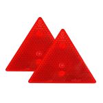 Set 2 triunghiuri de avertizare reflectorizante pentru remorci, culoare rosie, dimensiune 15 x 15 cm FAVLine Selection