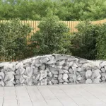 Coșuri gabion arcuite 3 buc, 400x50x60/80 cm, fier galvanizat GartenMobel Dekor