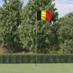 Steag Belgia și stâlp din aluminiu, 5,55 m GartenMobel Dekor