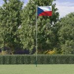Steag Cehia și stâlp din aluminiu, 6,23 m GartenMobel Dekor