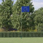 Steag Europa și stâlp din aluminiu, 5,55 m GartenMobel Dekor