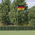 Steag Germania și stâlp din aluminiu, 5,55 m GartenMobel Dekor