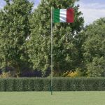 Steag Italia și stâlp din aluminiu, 6,23 m GartenMobel Dekor