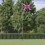 Steag Marii Britanii și stâlp din aluminiu, 6,23 m GartenMobel Dekor