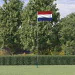 Steag Olanda și stâlp din aluminiu, 5,55 m GartenMobel Dekor