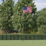 Steag SUA și stâlp din aluminiu, 5,55 m GartenMobel Dekor