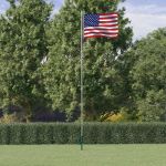 Steag SUA și stâlp din aluminiu, 6,23 m GartenMobel Dekor
