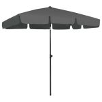 Umbrelă de plajă, antracit, 200x125 cm GartenMobel Dekor