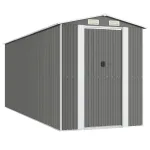 Șopron de grădină, gri deschis, 192x523x223 cm, oțel galvanizat GartenMobel Dekor