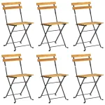 Scaune de grădină pliabile, 6 buc., oțel și lemn masiv acacia GartenMobel Dekor