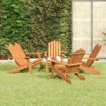 Set mobilier de grădină Adirondack, 5 piese, lemn masiv acacia GartenMobel Dekor