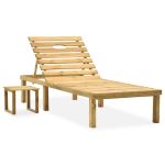 Șezlong de grădină cu masă, lemn de pin tratat GartenMobel Dekor