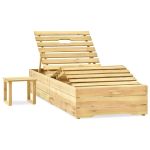 Șezlong cu masă, lemn de pin tratat verde GartenMobel Dekor